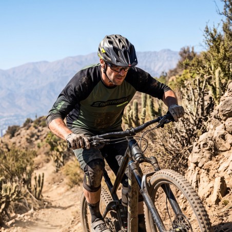 Casco MTB Met Parabellum Negro-Verde