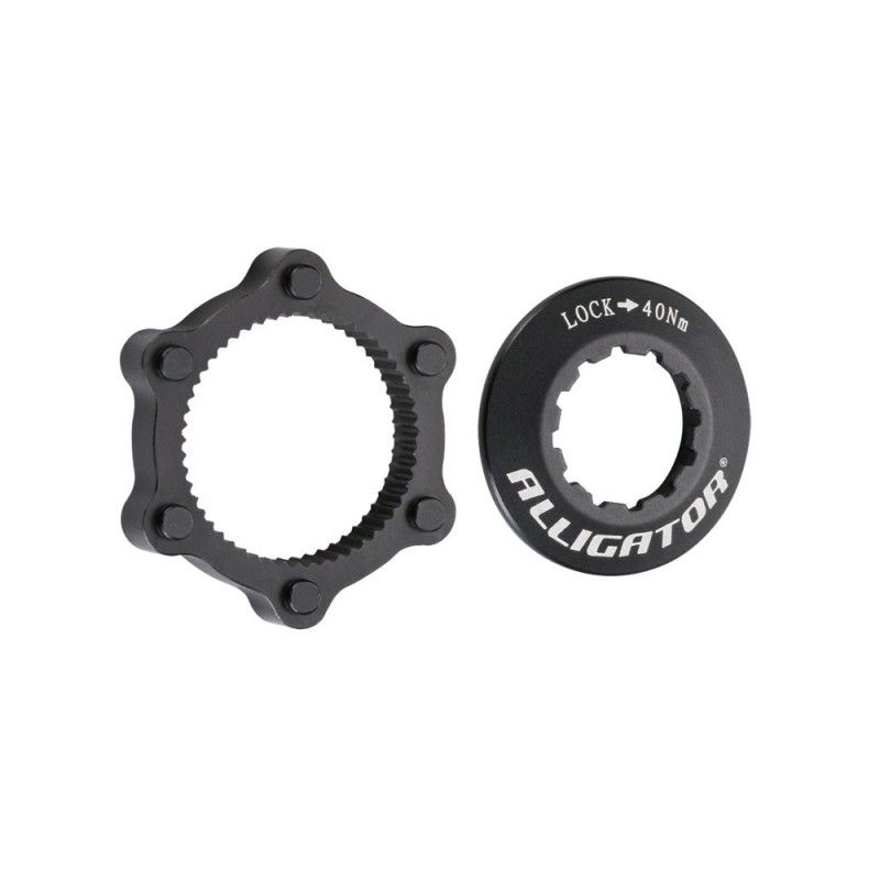 Adaptador Alligator Center Lock a 6 pernos negro